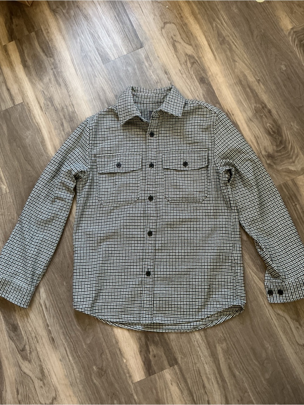 H&M Black and White Checked Shacket